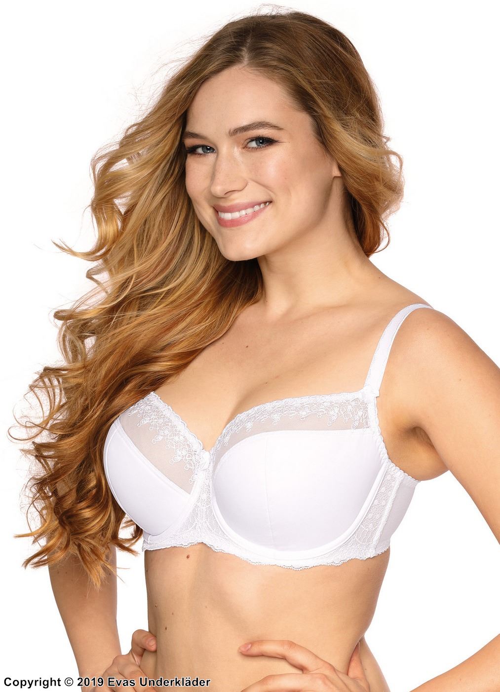 Romantic Big Cup Bra Embroidery Partially Sheer Cups B To K Cup